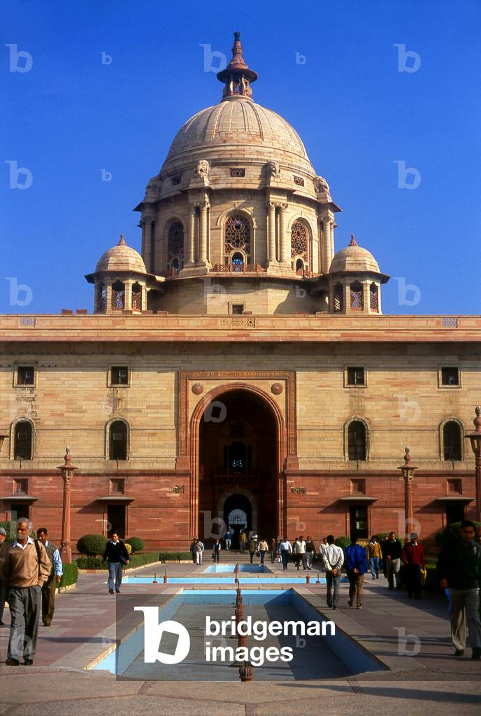 India: The Secretariat Building (Central Secretariat) home to India's government administration, Raisina Hill, New Delhi