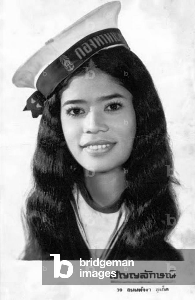 Thailand: A southern Thai beauty photographed in a Phuket studio c. 1950s.