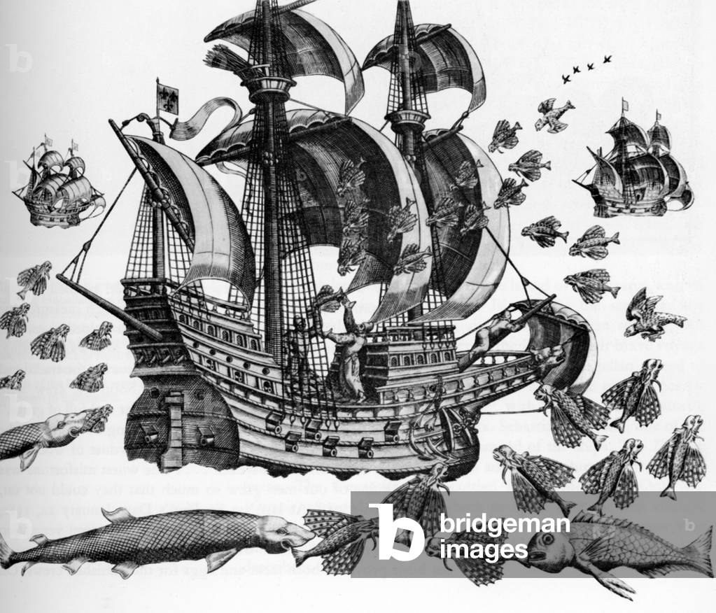 Portugal/ Americas: Crew aboard the Victoria on Magellan's famous voyage into the Pacific in 1520 reported flying fish. This stirred at least one European artist's vivid imagination.