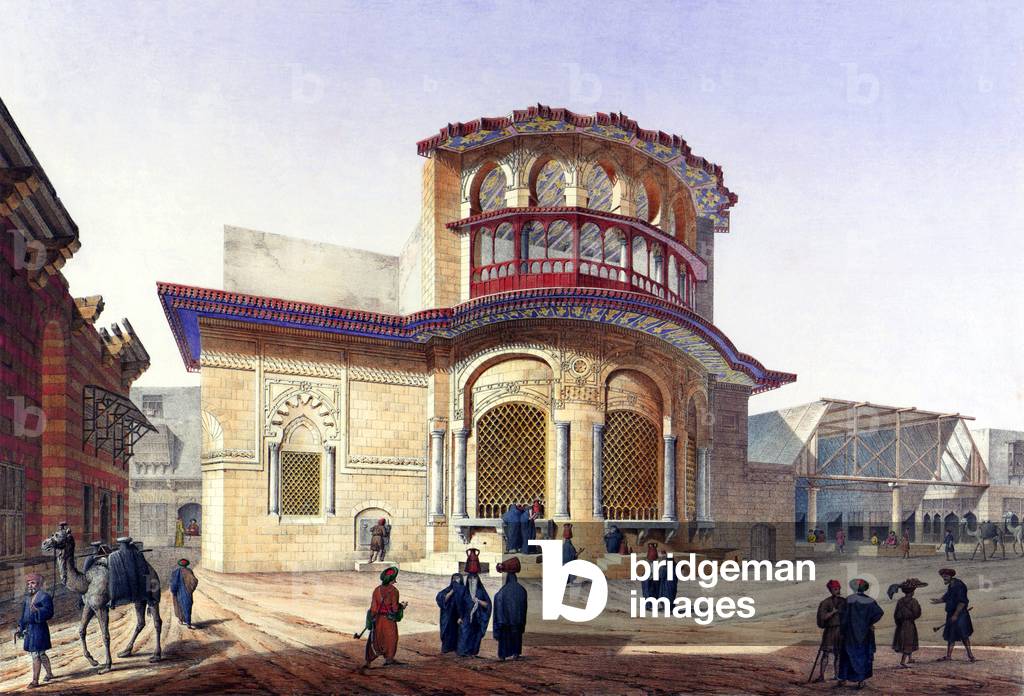 Egypt: The public water fountain and madrasa of Ismail Bay, Cairo. Pascal Coste, c.1839