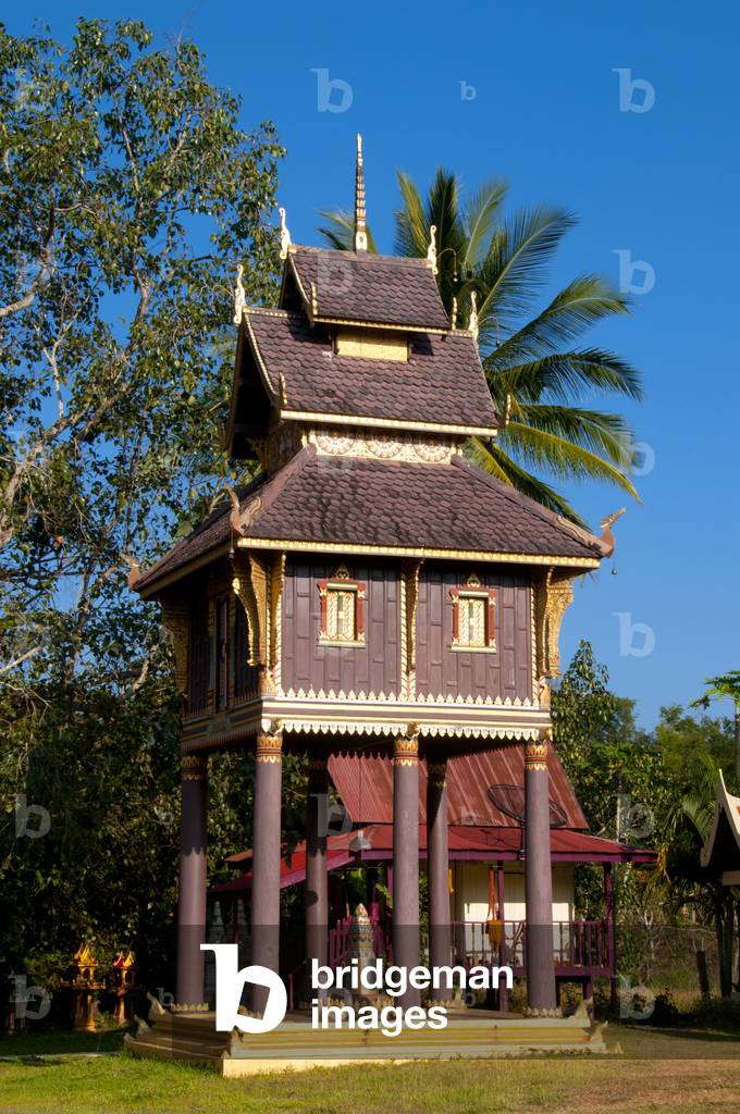 Thailand: The raised Hor Trai or scripture library at Wat Si Pho Chai Na Phung, Na Haeo District, Loei Province