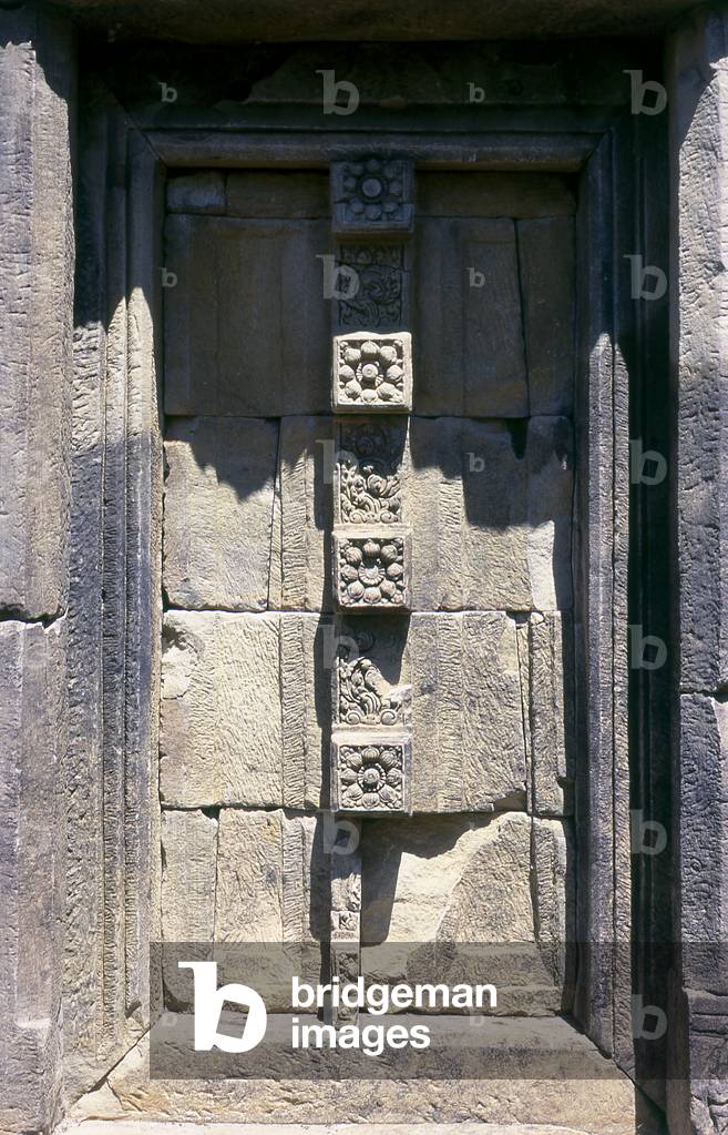 Thailand: Carved stone door, Prasat Ban Pluang, Surin Province, Northeast Thailand