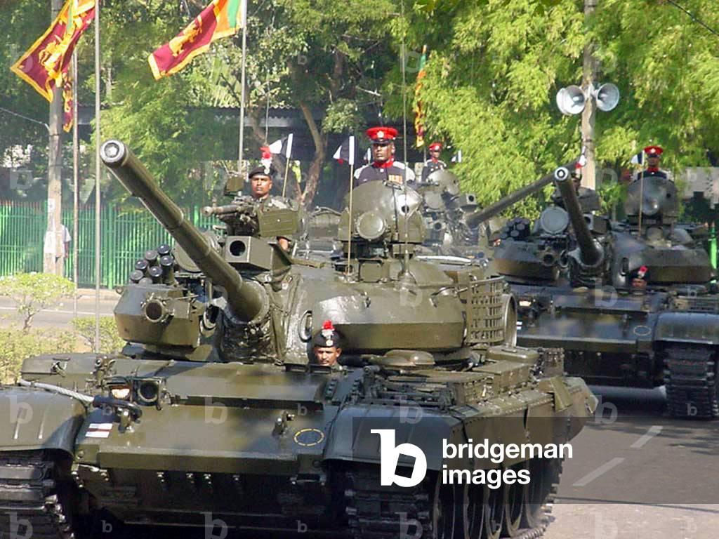 Sri Lanka: Sri Lanka Army T55 tanks during a victory parade in Colombo, 2009.