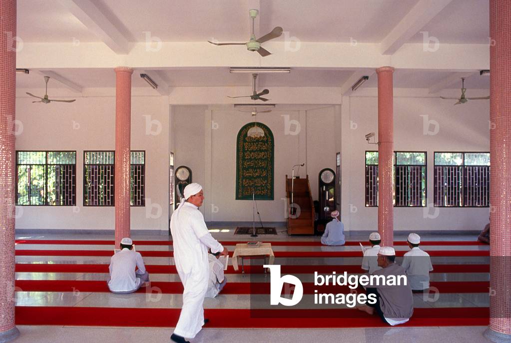 Thailand: Haw Muslim men at prayer in the mosque at Mae Sai, Chiang Rai Province, northern Thailand