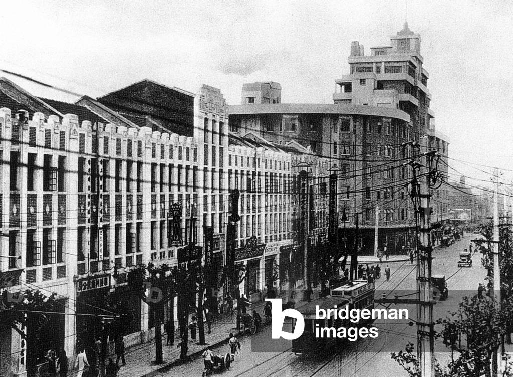 China: Huaihai Road, formerly Xiafei Road, once dubbed the 'Paris of the Orient' in Shanghai's French Concession. Early 20th century