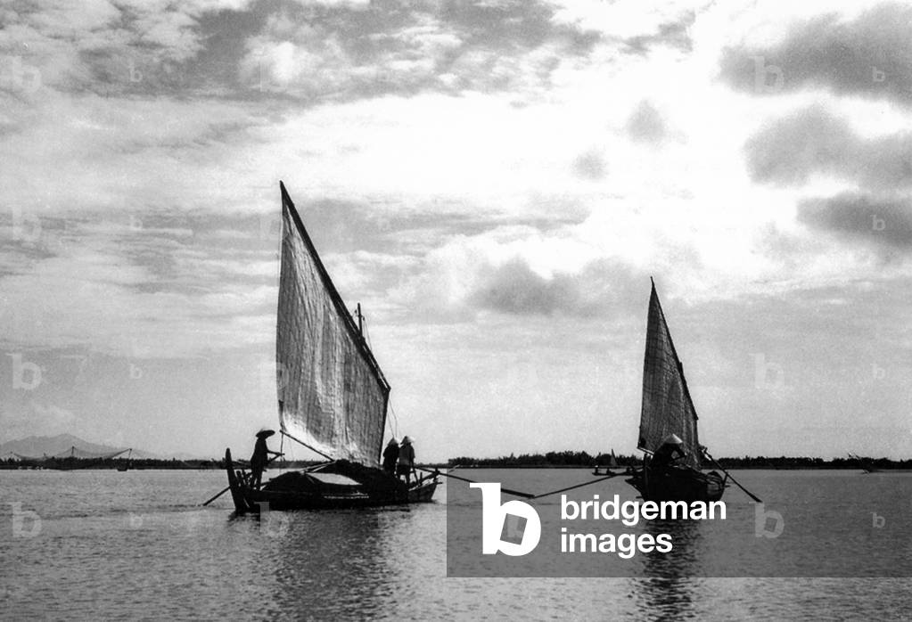 Vietnam: Fishing boats near Hoi An (1950)