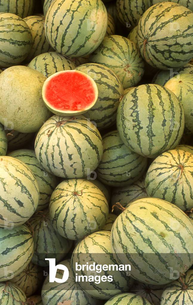 Cambodia: Watermelons for sale at a market in Skuon, central Cambodia