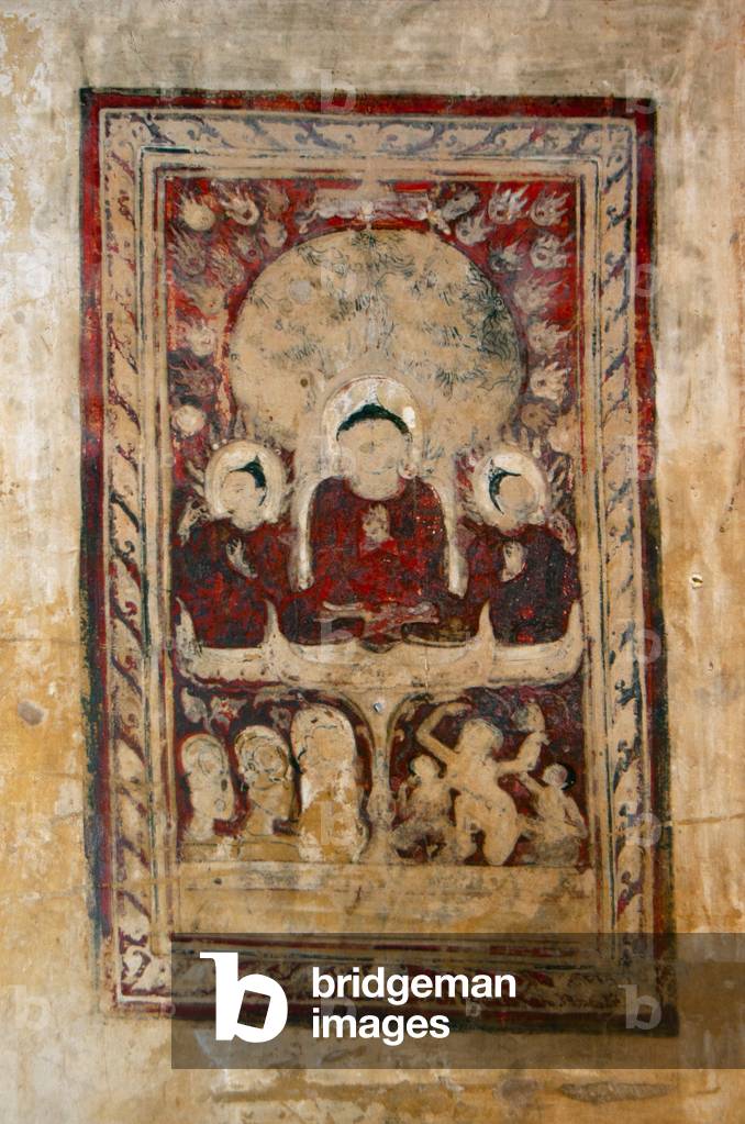 Burma / Myanmar: Buddha fresco at the Khay Min Gha Temple (12th century), Bagan (Pagan) Ancient City