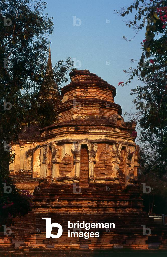 Thailand: Small chedi in the grounds of 15th century Wat Jet Yot, Chiang Mai, northern Thailand
