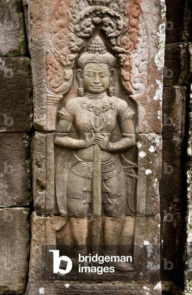 Cambodia: Dvarapala (guardian) at Banteay Kdei, Angkor
