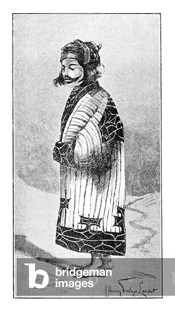 Japan: 'Piratori Woman in Costume', Saru River, Hidaka Mountains, Hokkaido, 1892. Arnold Henry Savage Landor, Alone with the Hairy Ainu, London, 1893