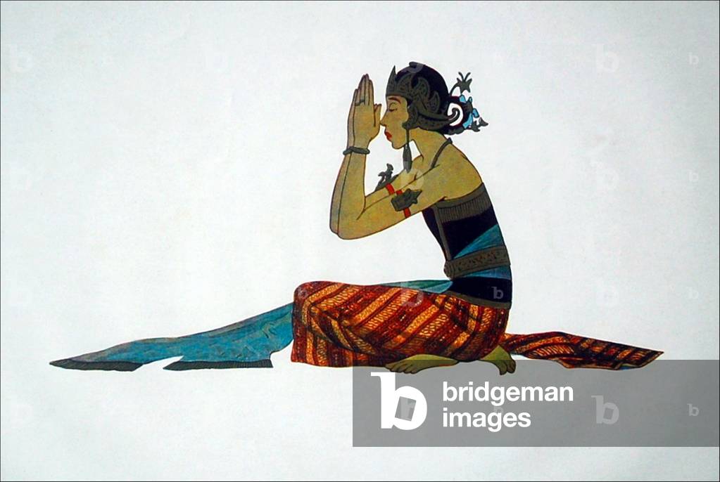 Indonesia: Javanese classical dancer (c.1925) by Tyra Kleen (1874-1951)
