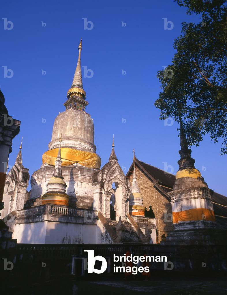 Thailand: The main chedi containing a relic of the Buddha, Wat Suan Dok, Chiang Mai, northern Thailand