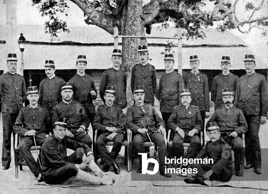 Indonesia / Sumatra: Dutch officers at Tjot Mantjang, Aceh, 1897. Aceh War (1873 - 1914)