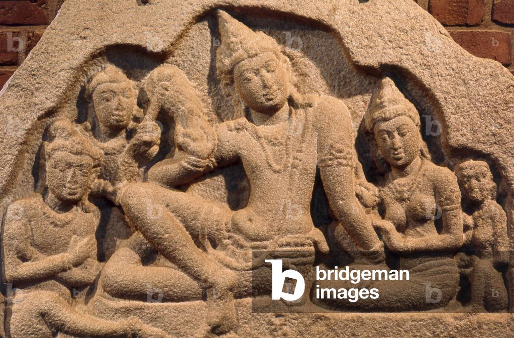 Sri Lanka: Frieze of royal family, Isurumuniya temple museum, Anuradhapura