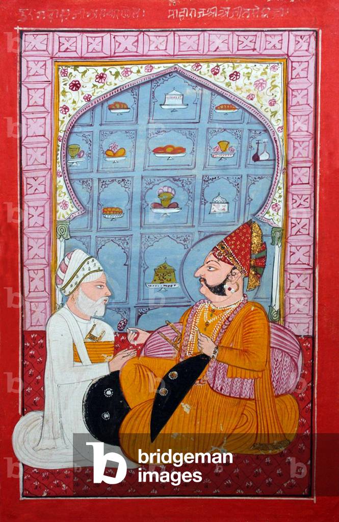 India: Durga Das Rathore (1638 - 1718) with Ajit Singh, Maharaja of Marwar, Rajasthan (r.1679-1724), early 19th century