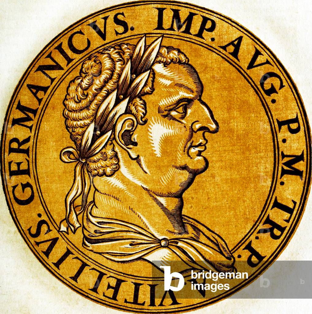 Italy: Icon of Vitellius Germanicus (15-69 CE), 8th Roman emperor, Antwerp, c.1645 (print)