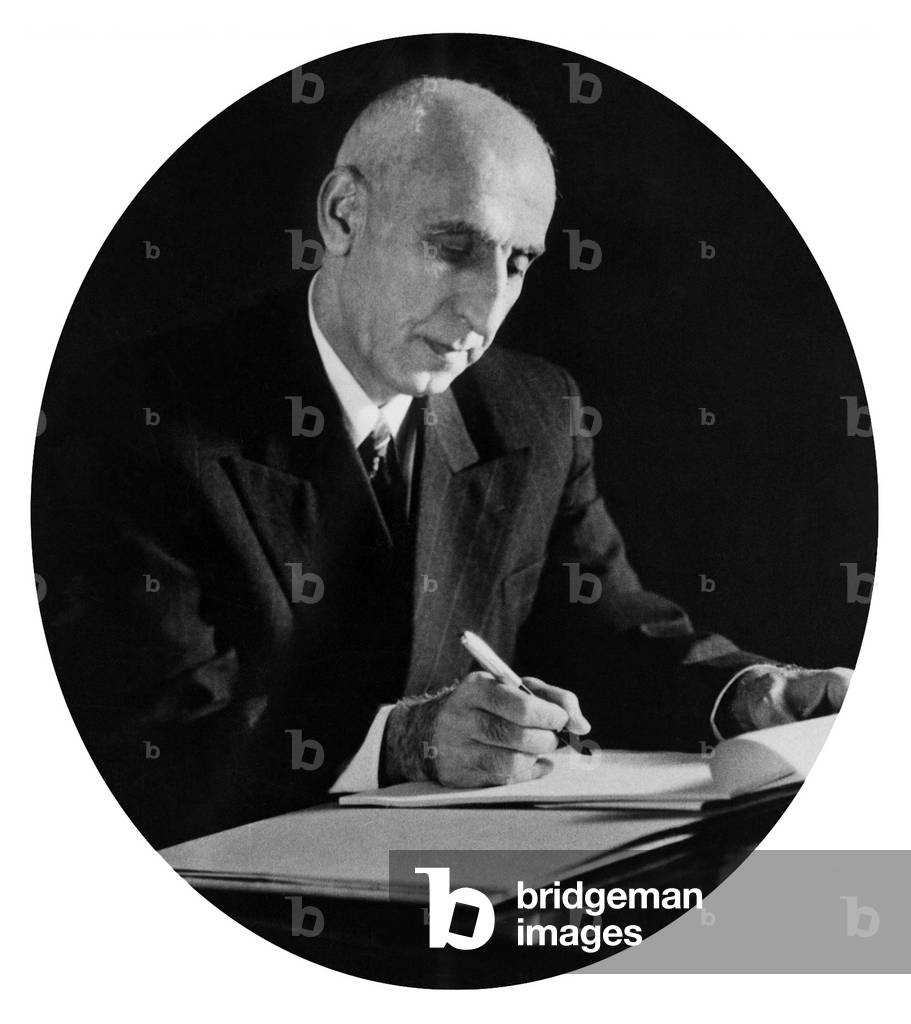 Iran / Persia: Official portrait of Mohammad Mosaddegh or Mosaddeq (16 June 1882 - 5 March 1967), Prime Minister of Iran from 1951 until being overthrown in a coup d'état in 1953
