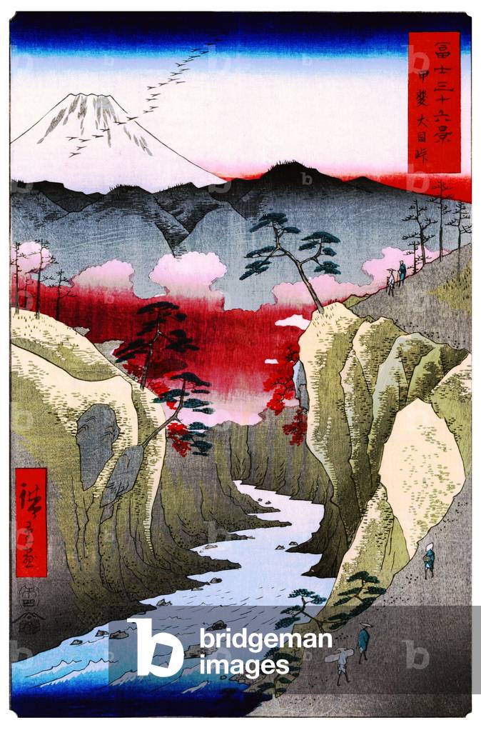 Japan: Dog Eye Pass in Kai Province. Image 32 of '36 Views of Mount Fuji. Utagawa Hiroshige (portrait / vertical edition first published 1858)