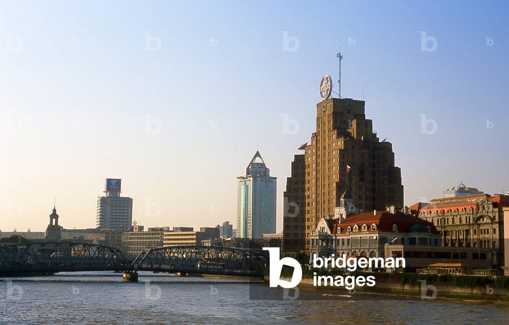 China: Bayer building, Russian Consulate and Huangpu River at Suzhou Creek, Shanghai (c. 2000 CE)