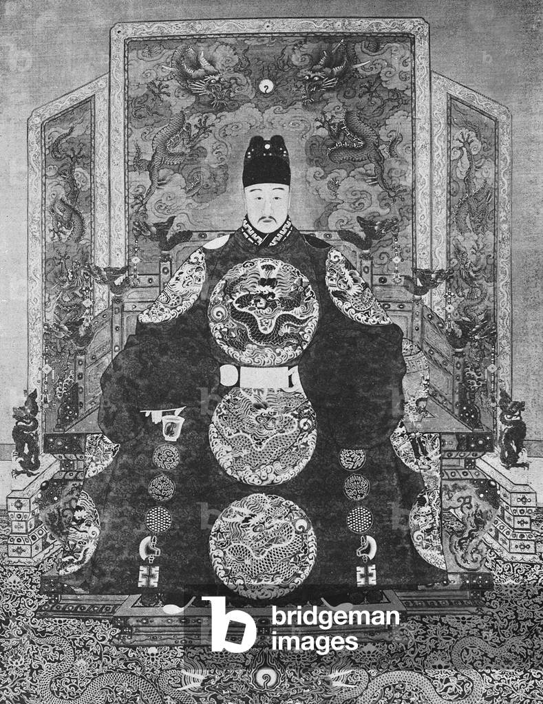 China: Emperor Longqing, 13th ruler of the Ming Dynasty (r. 1567-1572).