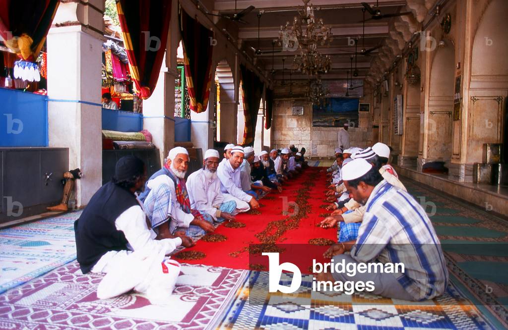 India: Muslim elders at the Dargah Sharif of Sufi saint Moinuddin Chishti, Ajmer, Rajasthan