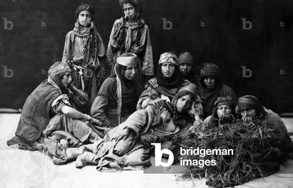 Arabia: A group of Bedouin women, c. 1910