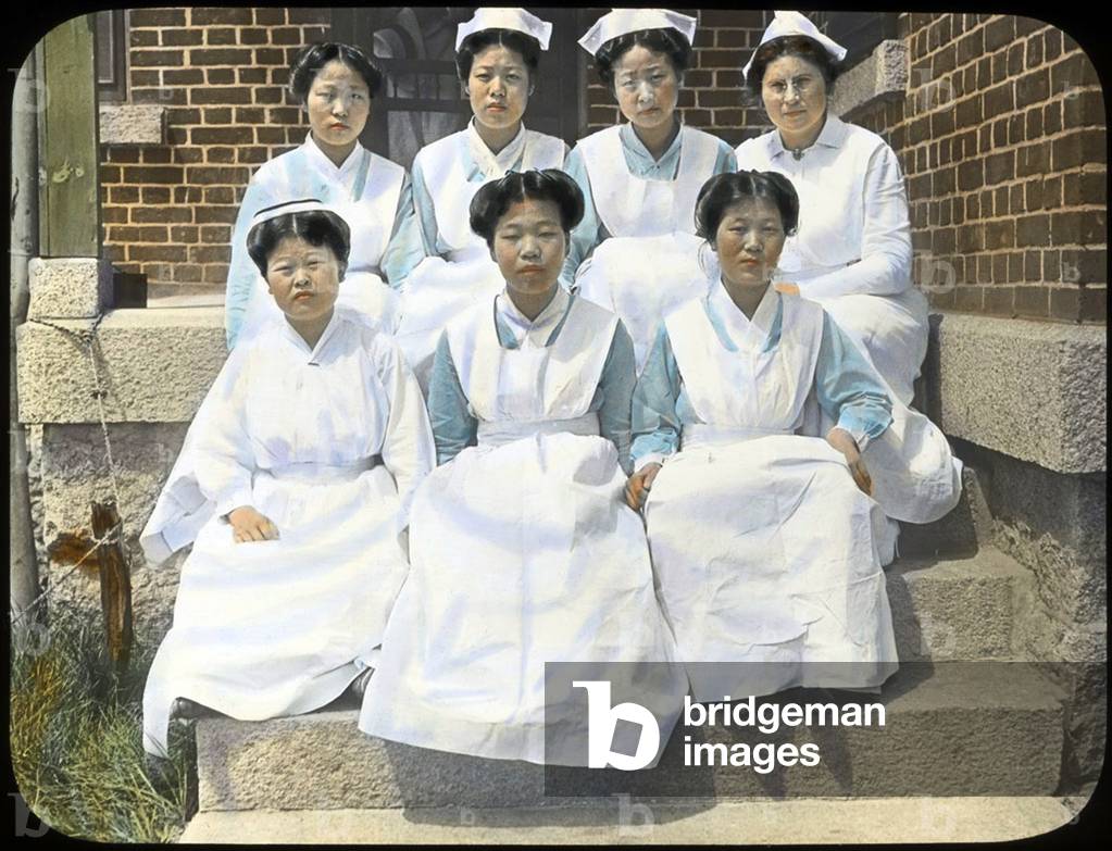 Korea: Nurses at Haeju Hospital, northern Korea, early 20th century