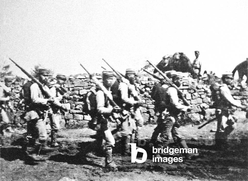 Korea: Japanese soldiers near Chemulpo (Inchon) Korea, Aug- Sept 1904