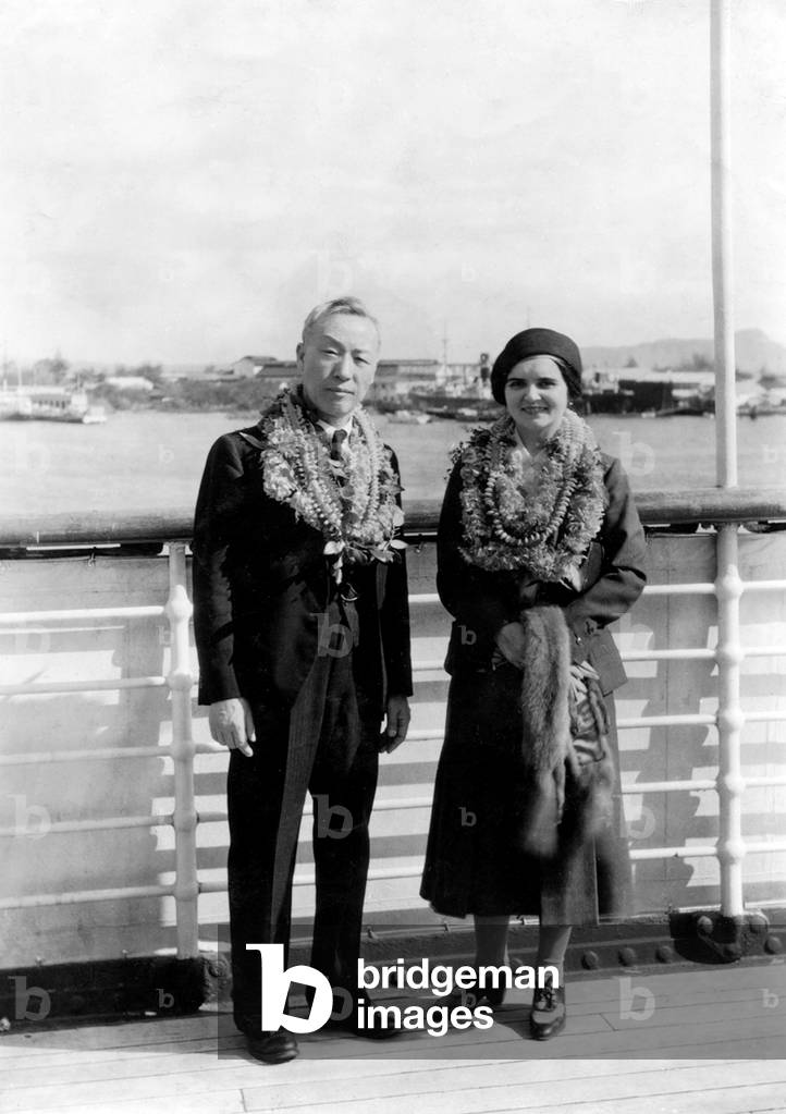 Korea: Syngman Rhee (1875-1965) and Francesca Rhee (Austrian. nee Donner, 1900-1992) photographed soon after their marriage in 1933