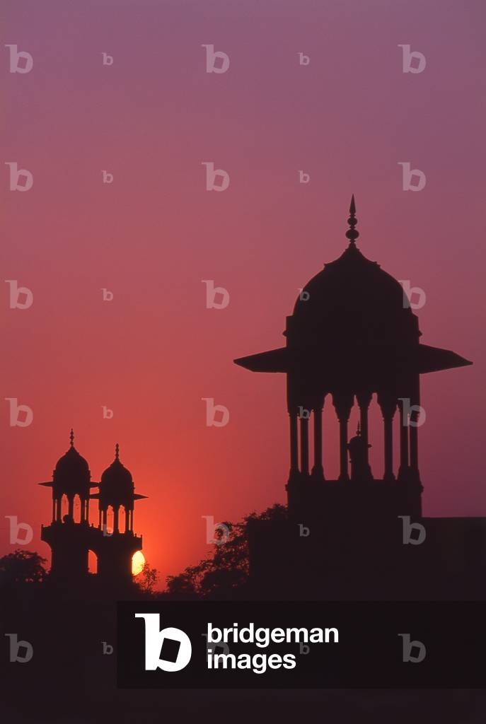 India: Minarets at sunset at the Taj Mahal, Agra, Uttar Pradesh