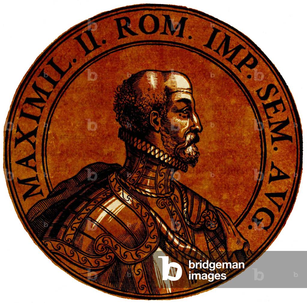Germany: Icon of Maximilian II (1527-1576), 32nd Holy Roman emperor, from the book 'Icones imperatorvm romanorvm' (Icons of Roman Emperors), Antwerp, c. 1645