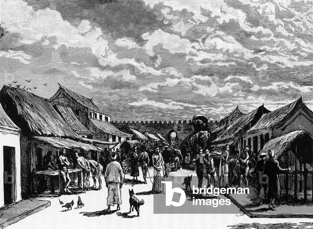 Thailand: The Old City of Chiang Mai within the crenellated walls.