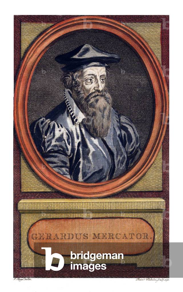 Belgium / Germany: Gerardus Mercator (1512 - 1594), coloured engraving, Reins and Vinkeles, 1790