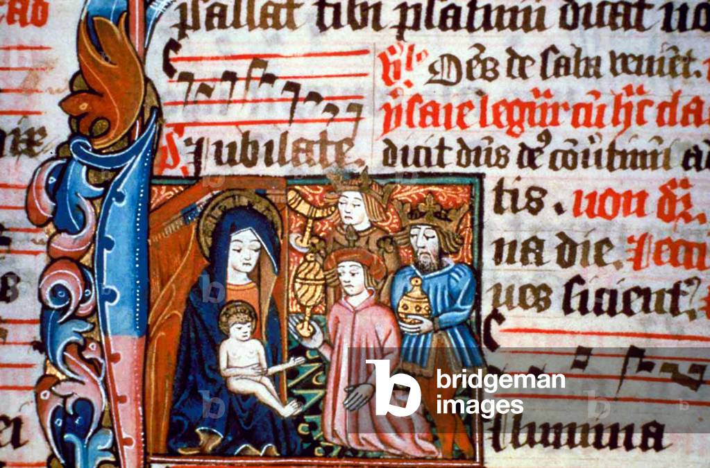 England: 'The Adoration of the Magi', Ranworth Antiphonal, Norwich, c. 1460-1480 CE