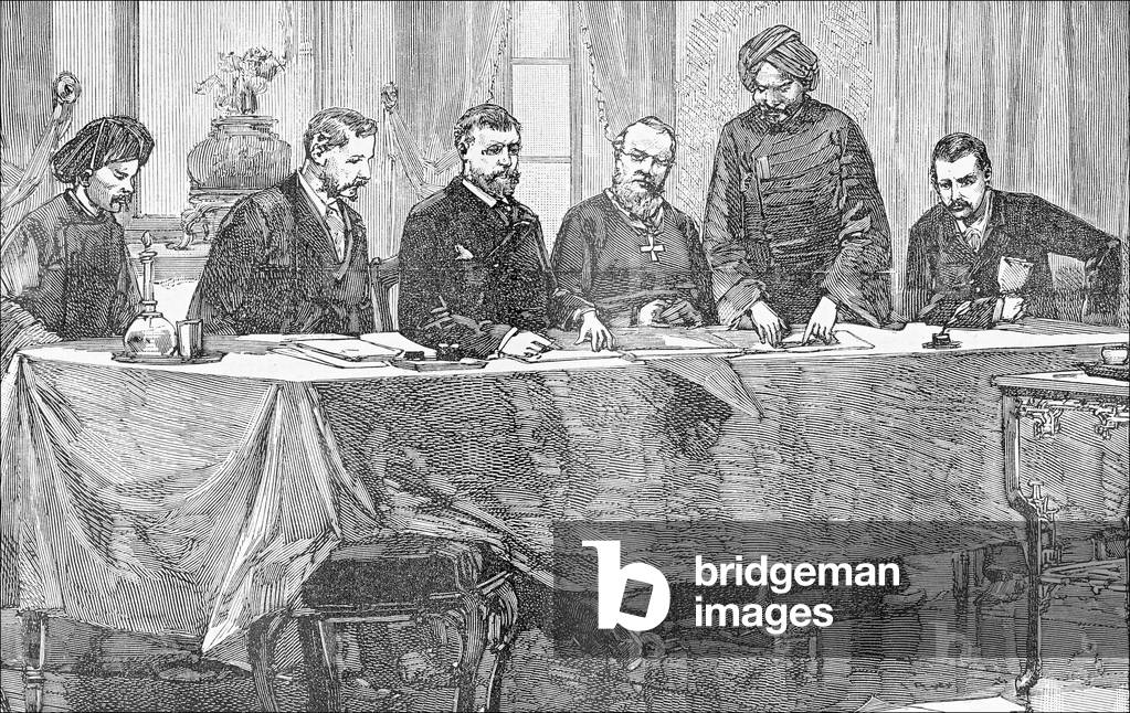 Vietnam / France: Tonking Campaign - signing the Treaty of Hue, 25 August 1883
