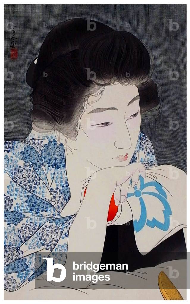 Japan: 'Waking'. Shin-hanga woodblock print by Torii Kotondo (1900-1976), 1932