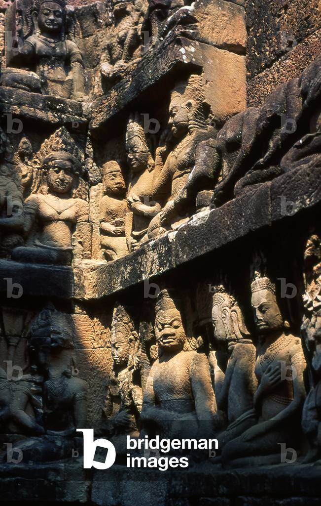 Cambodia: Bas-reliefs, the Terrace of the Leper King, Angkor Thom