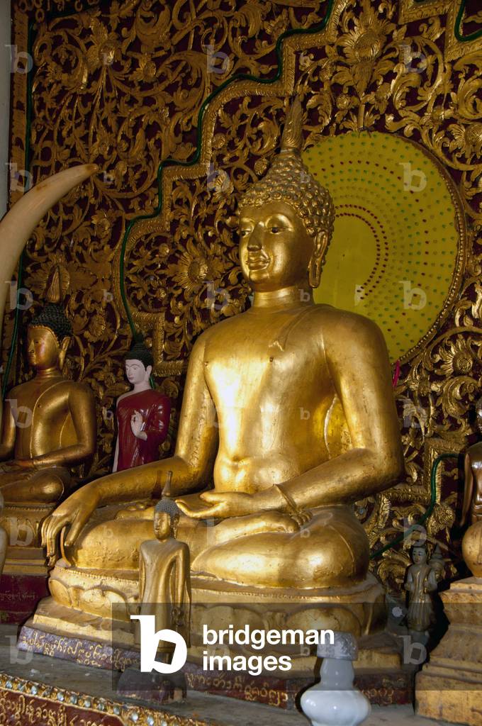 Burma / Myanmar: Local Shan (Tai Yai) style Buddha figure, Wat Jong Kham (Zom Kham) Pagoda, Kyaing Tong (Kengtung), Shan State