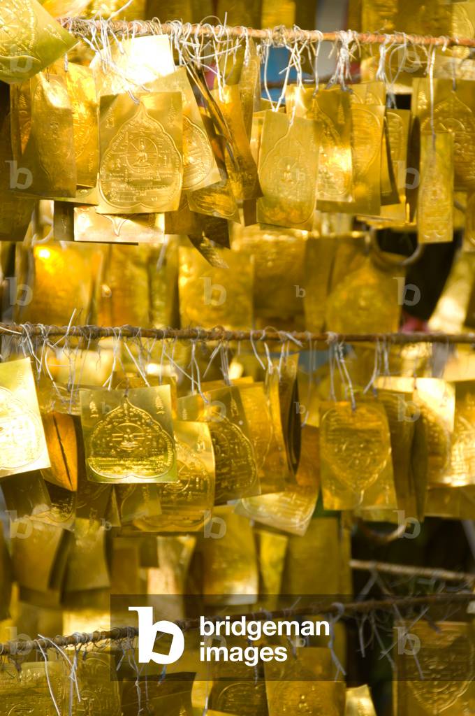 Thailand: Bai Po Thong or Golden Bo Tree leaves, Wat Phrathat Doi Kham, Chiang Mai