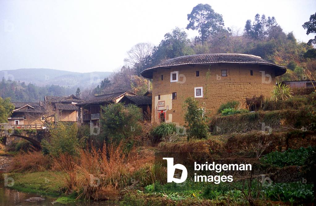 China: Rusheng Lou, a small Hakka Tower near Hukeng, Yongding County, Fujian Province