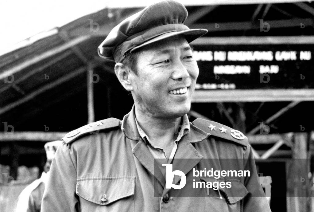 Burma / Myanmar: Major General Zau Mai at Kachin Independence Army (KIA) Headquarters at Na Hpaw (c. 1985)