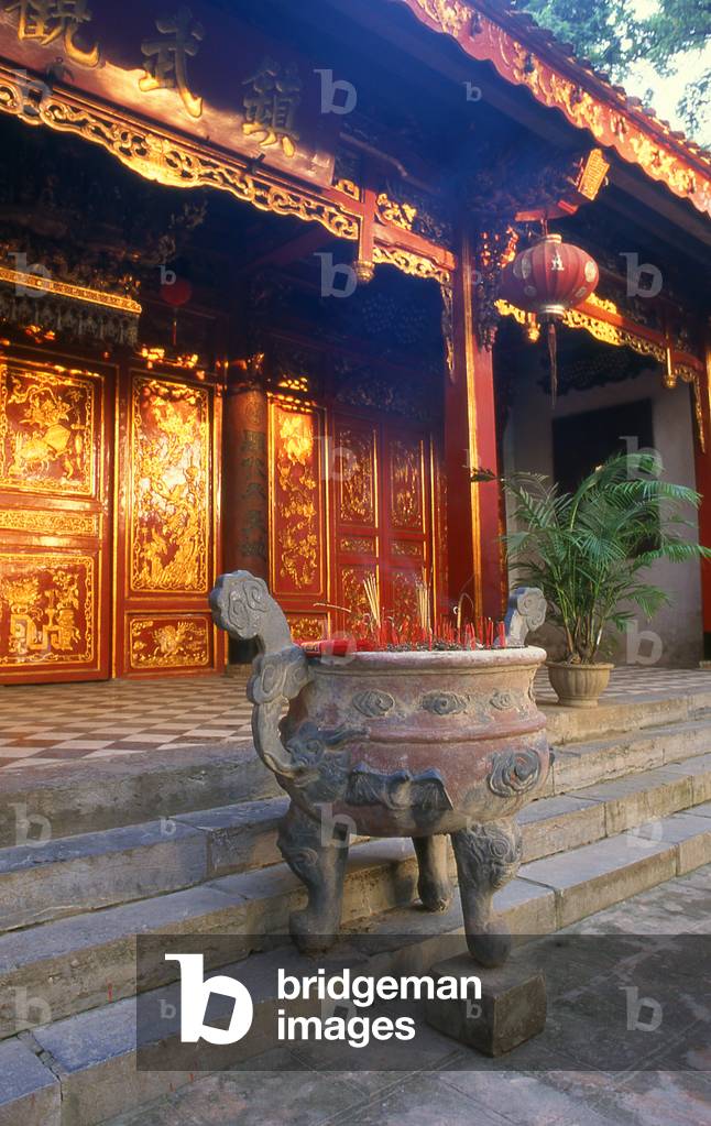 Vietnam: Incense fills the air at the Taoist Quan Thanh Temple dedicated to Tran Vu (God of the North), Hanoi