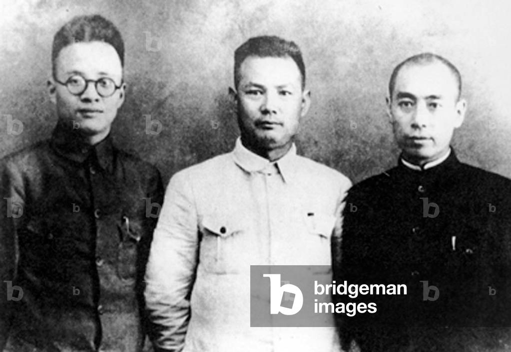 China: Qin Bangxian, Ye Jianying and Zhou Enlai in Xi'an after the Xi'an Incident (1936)