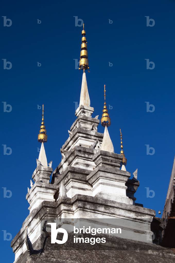 Thailand: Chedi detail, Wat Prasat, Chiang Mai