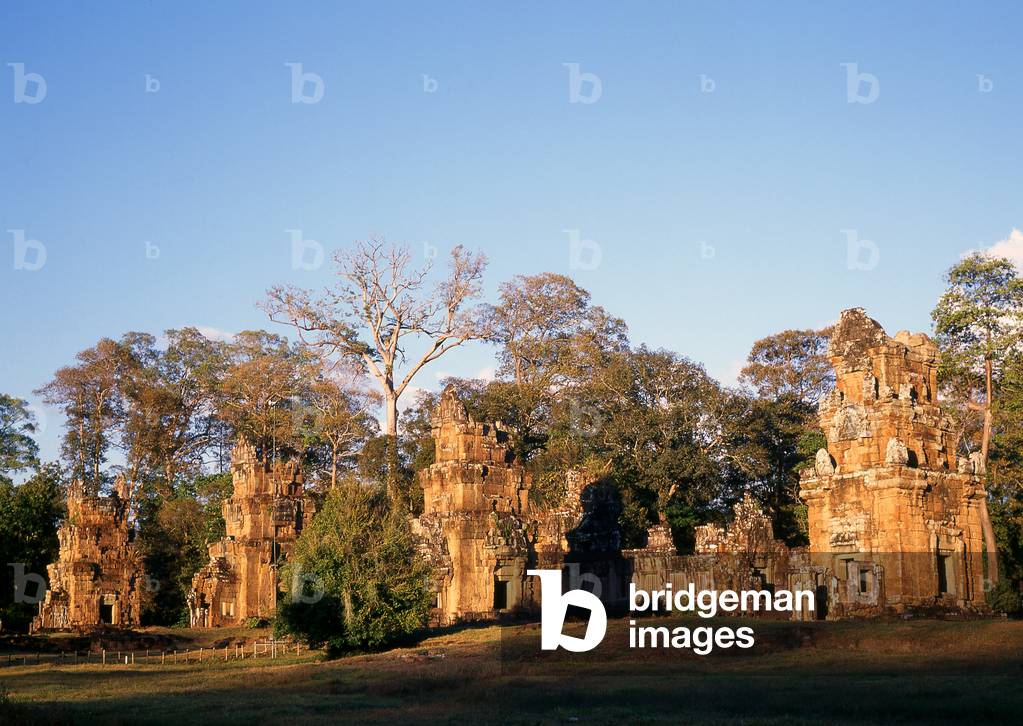 Cambodia: Suor Prat Towers at sunset, Angkor Thom