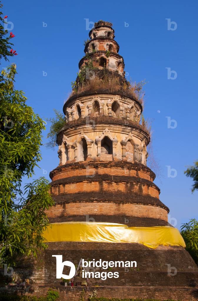 Thailand: The seven tiered Chedi Plong, Wat Chiang Chom (Wat Chedi Plong), Chiang Mai