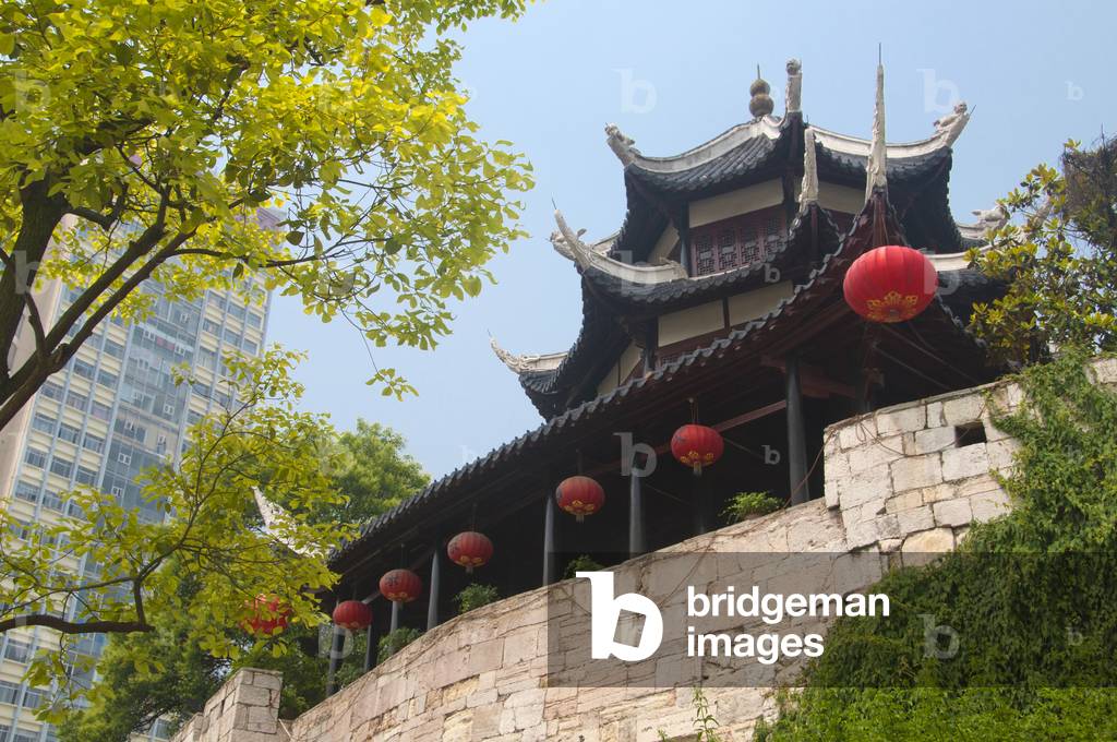 China: Wenchang Ge (Wenchang Pavilion), old gate tower on the city wall, Guiyang, Guizhou Province