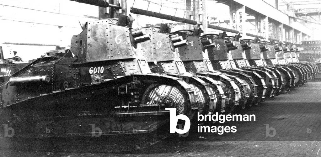 Russia: The Russian Empire had no tanks of its own during World War I, but in 1918 the Red Army established the Soviet of Armoured Units. By 1920 fourteen captured French Renault FT tanks were remanufactured as 'Russkiy Renos', the first Russian tanks