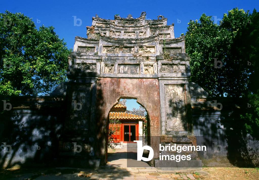 Vietnam: Gate leading in to the  Hung Mieu ancestral temple, The Imperial City, The Citadel, Hue (c. 1995)